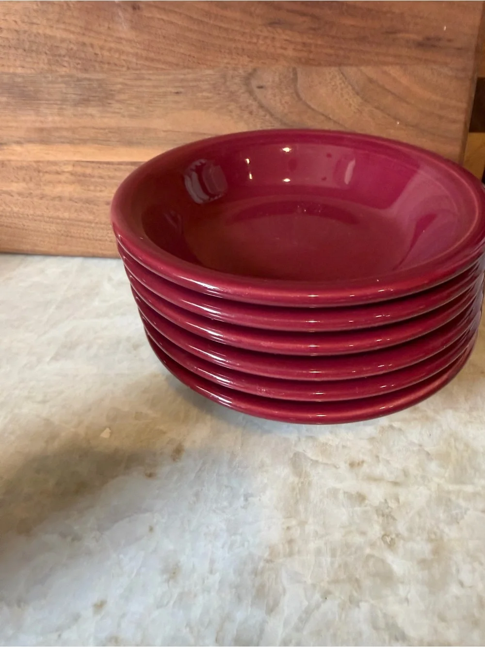 Fiesta fruit /dessert/sauce bowls x6 Maroon red Cinnabar RETIRED